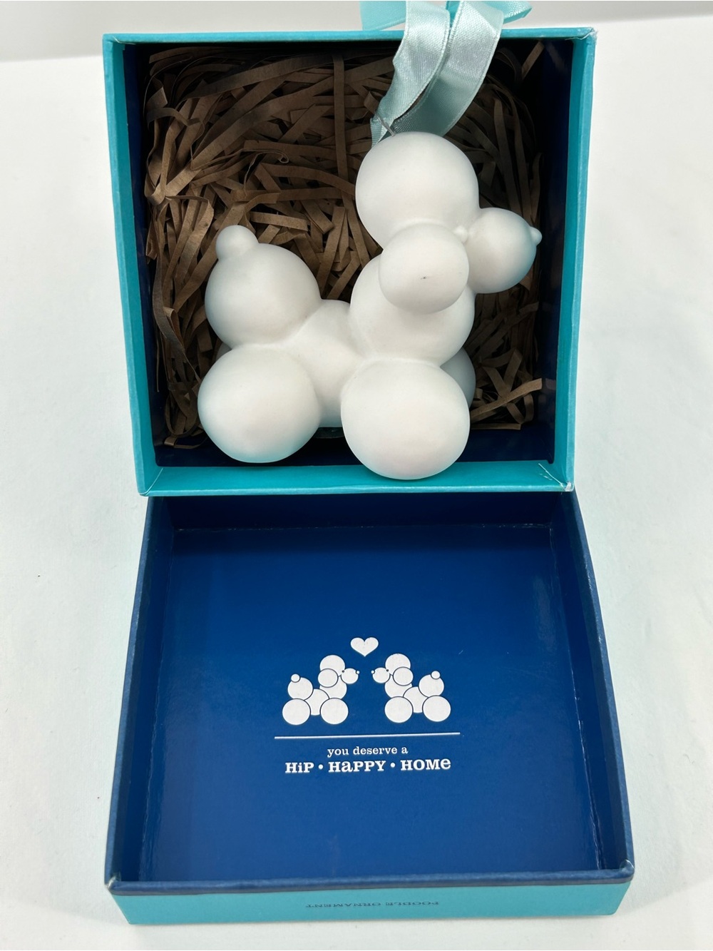 Jonathan Adler Vintage Poodle Ornament in Original Box Porcelain White Matte‎